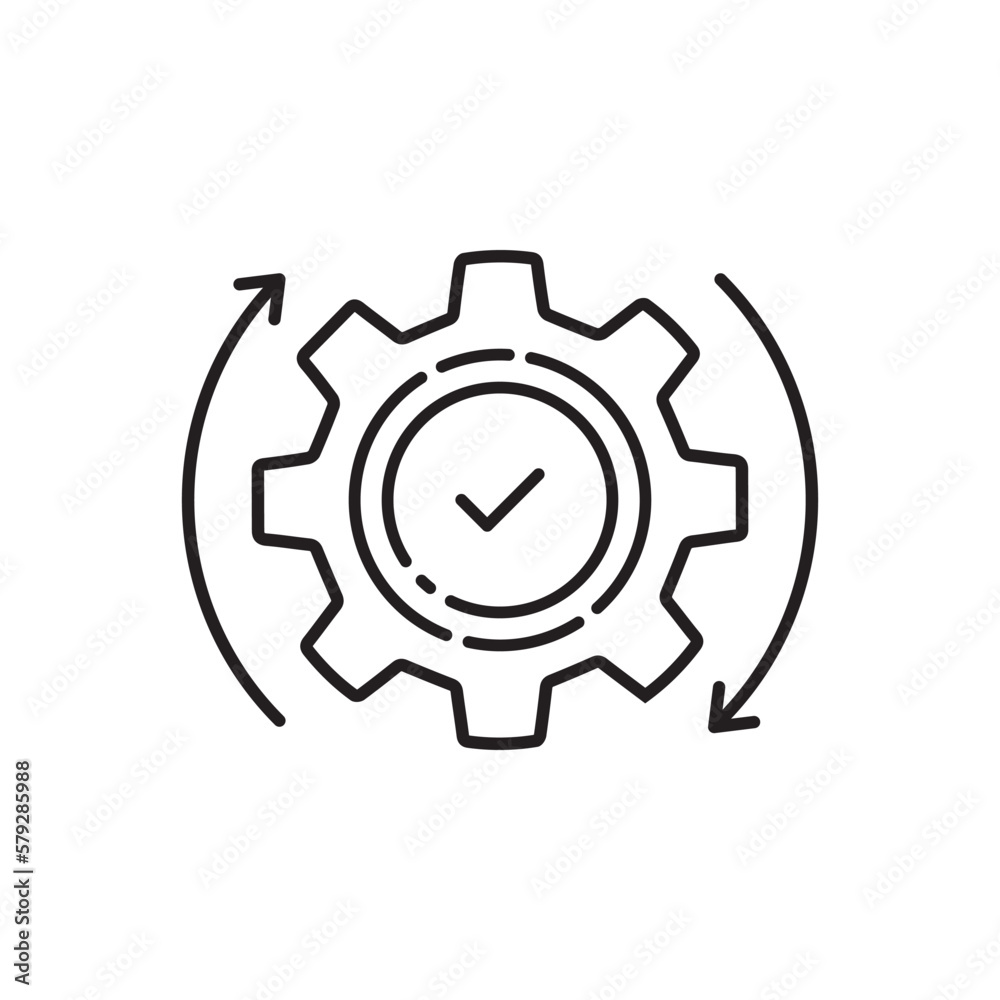 easy operation process like thin line gear icon. lineart trend modern linear plan logotype graphic stroke art design element isolated on white. concept of project finish badge and strategy symbol easy operation process like thin line gear icon. lineart trend modern linear plan logotype graphic stroke art design element isolated on white. concept of project finish badge and strategy symbol