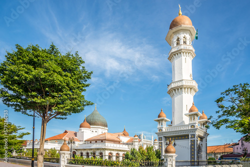 Fotografía View at the Mosque of Kapitan Keling in the streets of George Town at Penang Isl
