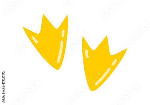 Fototapete Cute yellow duck footprint cartoon icon flat vector design