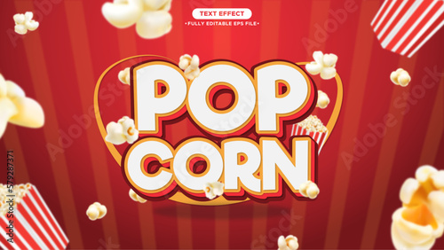 Popcorn 3D Text Effect Fully Editable