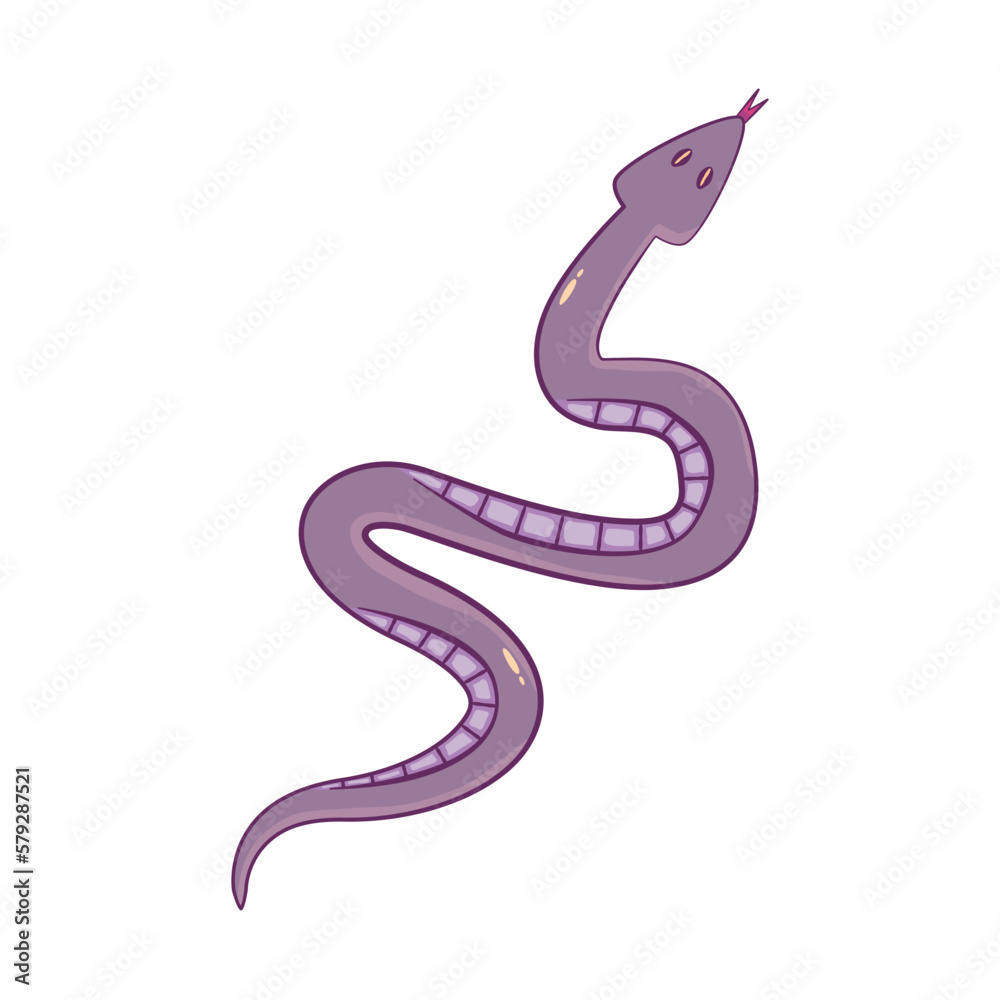 Obraz premium Magic snake celestial vector isolated. Mystic purple animal snake. Vector single illustration