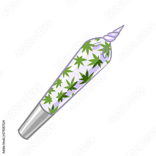 a jamb of cannabis. a marijuana cigarette. vector illustration legalize