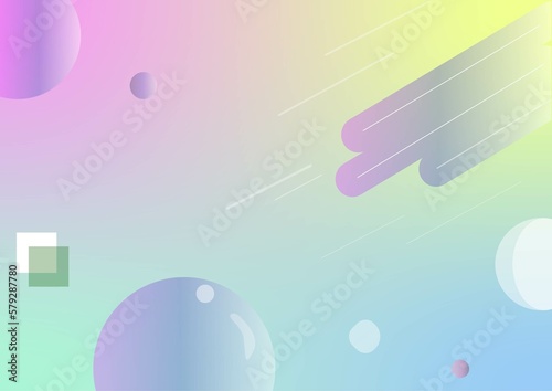 pastel bubbles with pastel pink blue yellow green gradient background