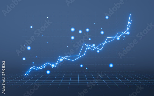 statistical graph with business finance concept, 3d rendering.