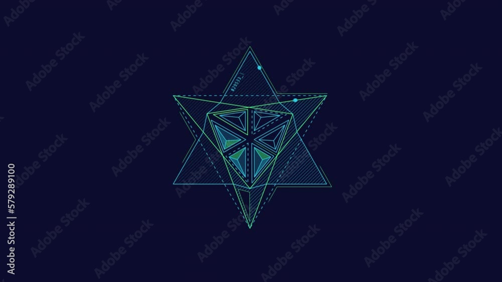 Looped animation of a complex star-shape HUD element. Looped animation of a complex star-shape HUD element.