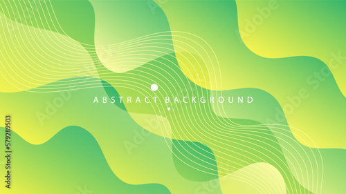 Modern Abstract Background Fluid Liquid Wave Lines and Yellow Green Gradient Color