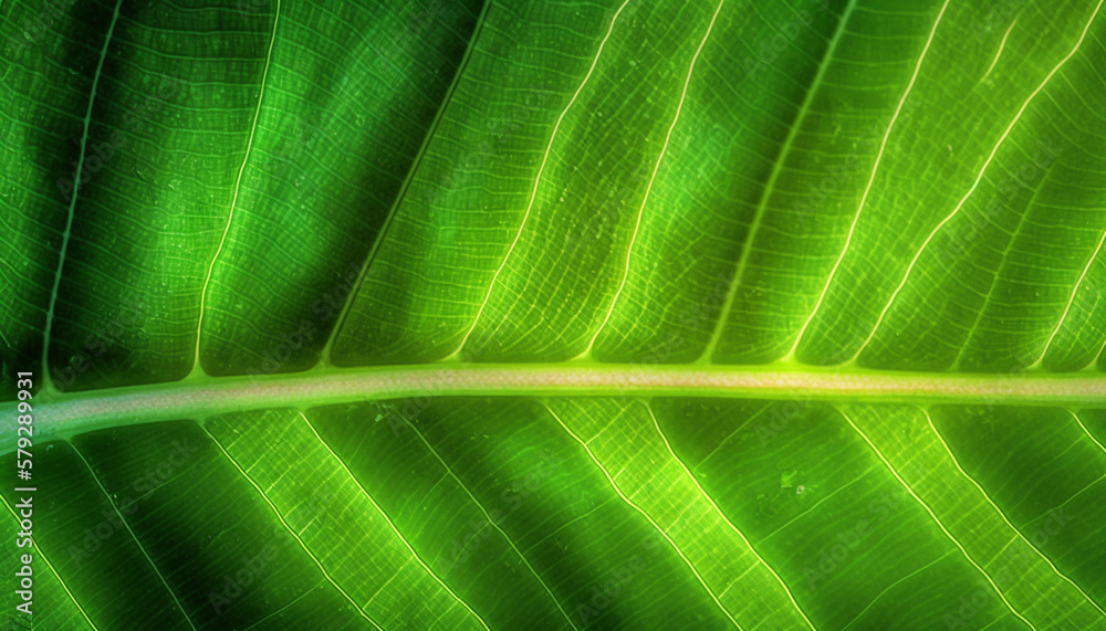 Beautiful tropical leaf texture with streaks close-up macro