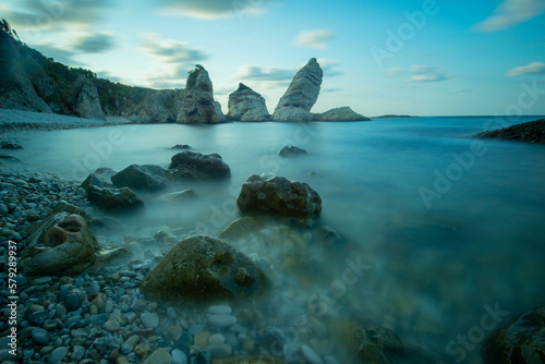 Akçakese Beach is located approximately 17 km from the Şile district of Istanbul. Known as a coastal village, Akçakese village is appreciated by Istanbulites at the weekend. photo