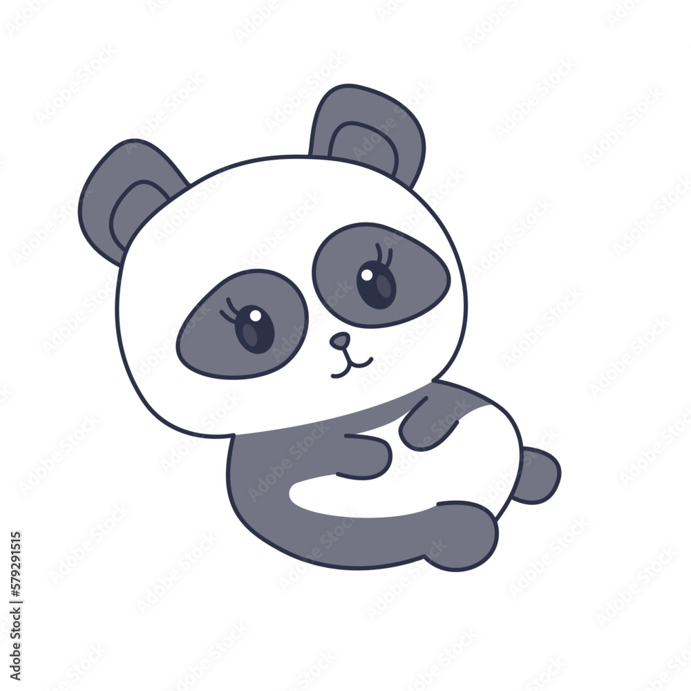 Obraz premium Cute panda. Funny lazy animal. Panda bear. Funny little panda