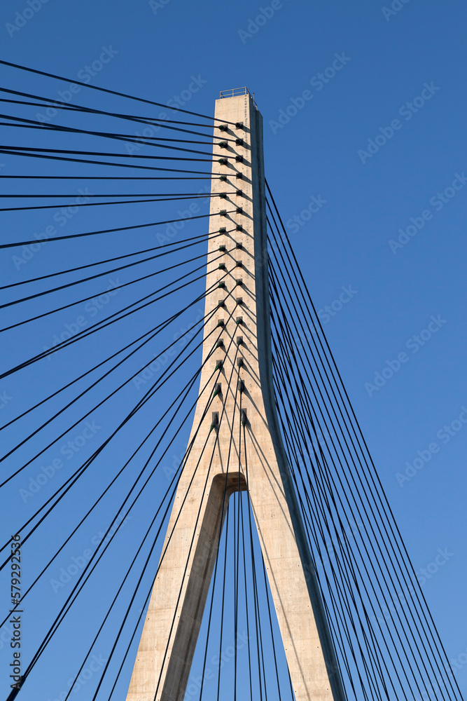detail view of the bridge over the Guadiana River in Ayamonte