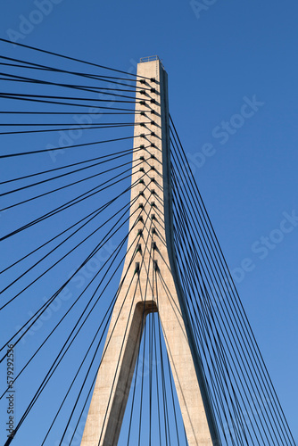Fototapeta Naklejka Na Ścianę i Meble -  detail view of the bridge over the Guadiana River in Ayamonte