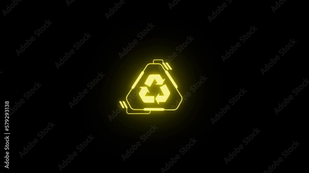 Glowing neon line Exclamation mark in triangle icon isolated on black background. Hazard warning sign, careful, attention, danger warning important. 4K Video motion graphic animation.