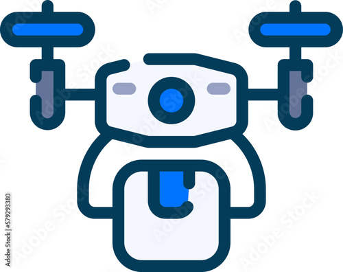 A drone delivery icon vector typically features an image of a drone flying in the air while carrying a package or parcel. It symbolizes the convenience and efficiency of unmanned aerial vehicles