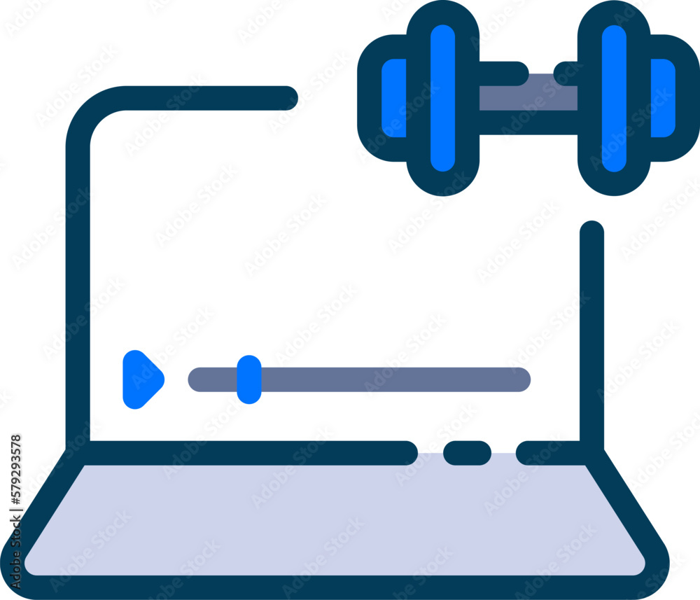 Online Workout Icon Vector: An icon vector that represents online workout typically features a person exercising or a fitness equipment symbol. This icon is commonly used to indicate virtual fitness Online Workout Icon Vector: An icon vector that represents online workout typically features a person exercising or a fitness equipment symbol. This icon is commonly used to indicate virtual fitness