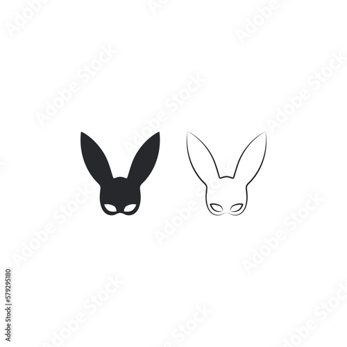 Black Rabbit Mask logo vector design template © AUQSTHARY ATH