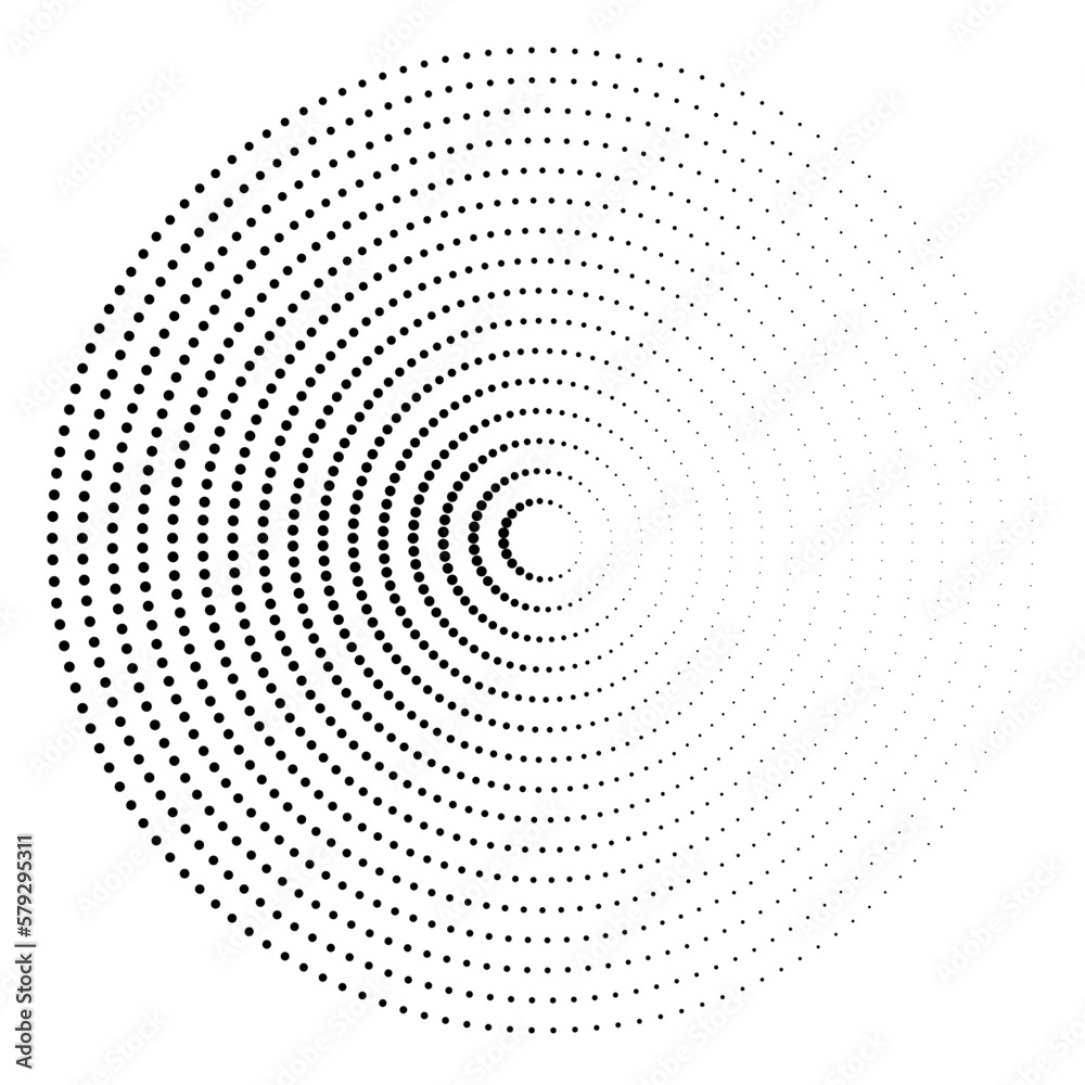 Spiral dots background. Halftone shapes