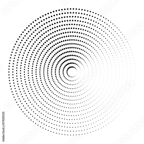 Spiral dots background. Halftone shapes