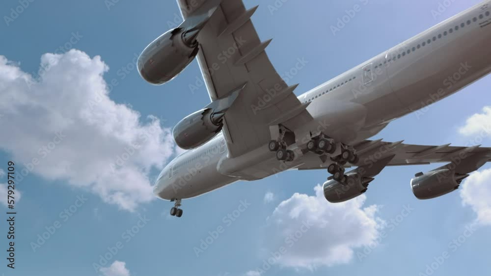 Airliner Flying and Landing Jakarta Indonesia. Airplane concept Airliner Flying and Landing Jakarta Indonesia. Airplane concept