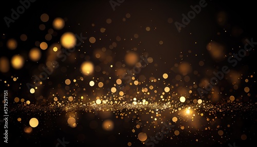 Gold and black glitter lights background. generative Ai