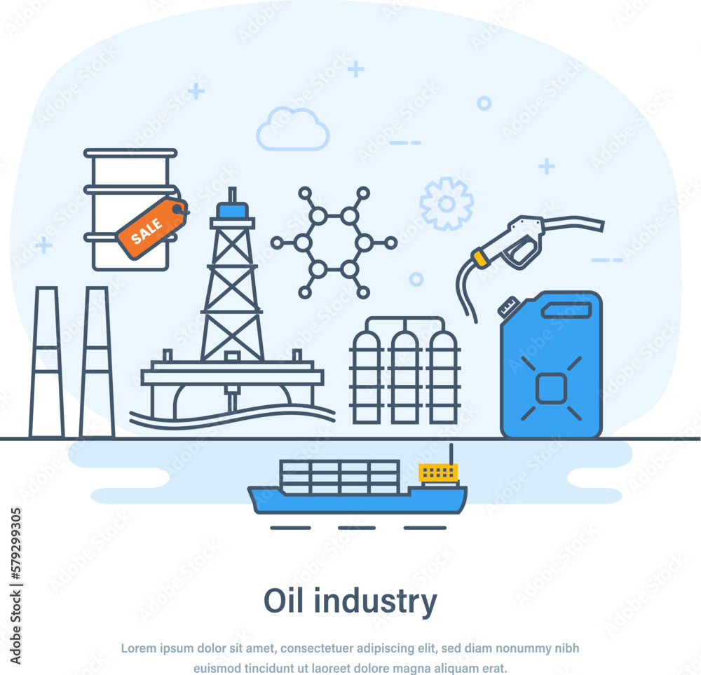 Oil and gas industry extraction, production, refinery and