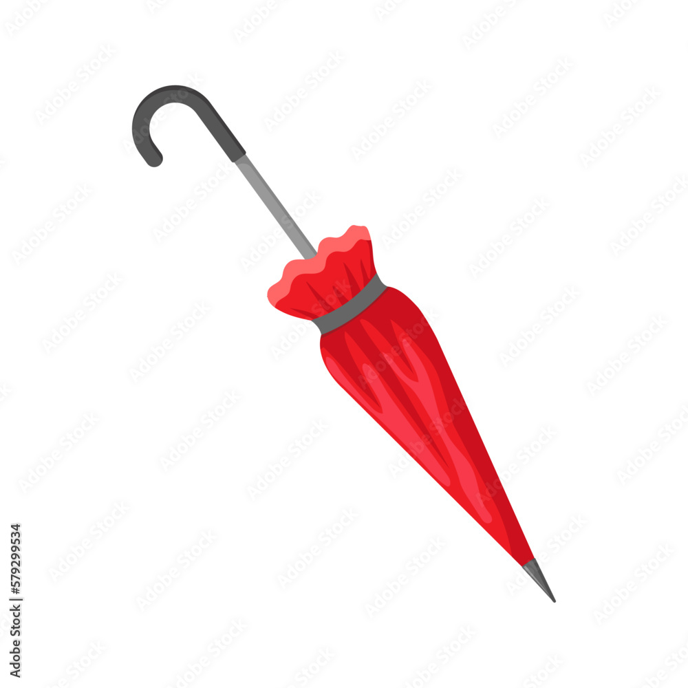 illustration of isolated a red closed umbrella
