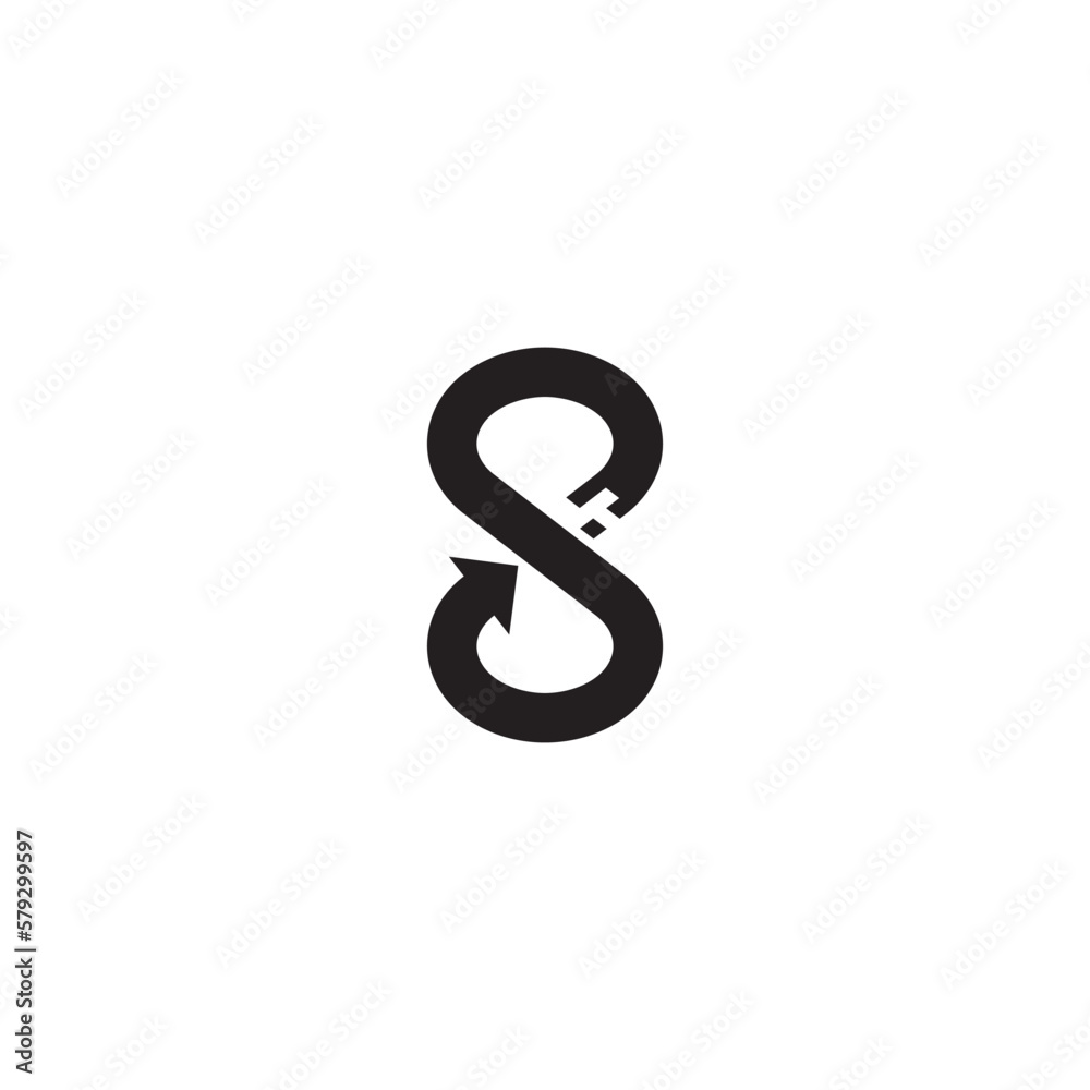 Infinity and Arrow logo or icon design