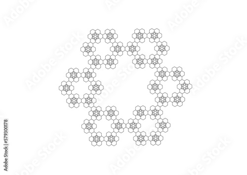 ringf  rmige anordnung aus einer vielzahl sechseckiger elemente zusammengesetzt