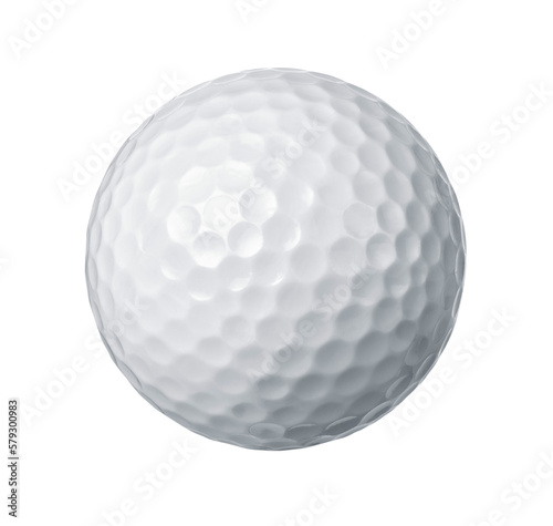 Close up of a golf ball cut out of the background