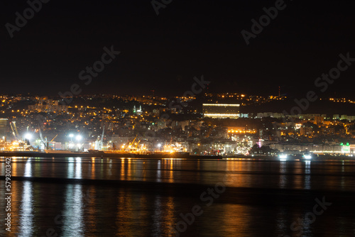 Algiers cityscape at night, Algiers skyline © saad