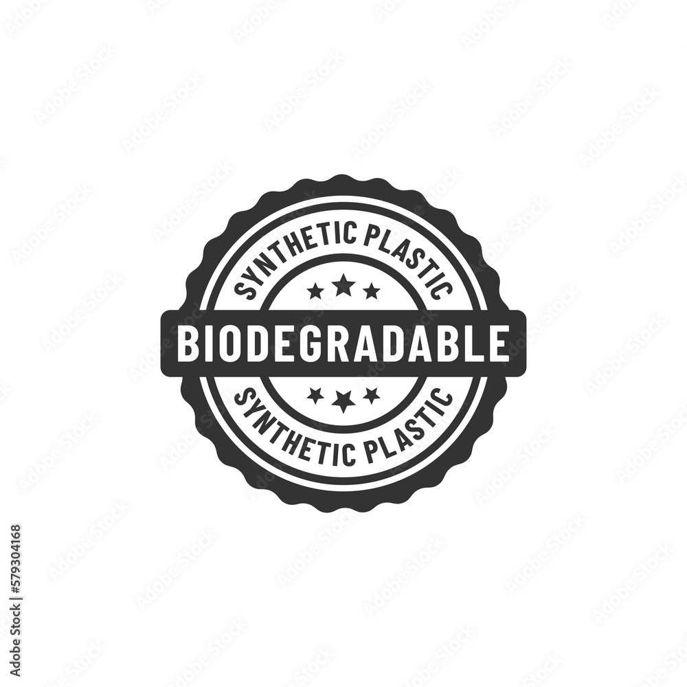 Biodegradable label or biodegradable plastic label vector isolated in