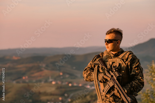 Soldier portrait on sunset local hero urban legend authentic