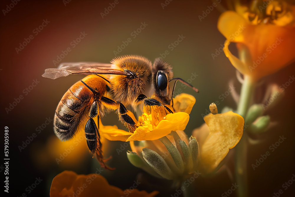 Fototapeta premium bee on a flower