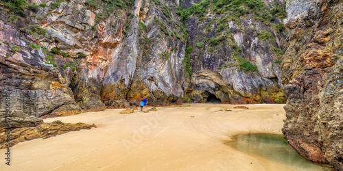 Coastline and Cliffs, Beach of La Franca, Protrected Landscape of the Oriental Coast of Asturias, La Franca, Ribadedeva, Asturias, Spain, Europe photo