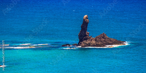 Finger of God, Finger of Neptuno, Cabo de Gata-Níjar Natural Park, UNESCO Biosphere Reserve, Hot Desert Climate Region, Almería, Andalucía, Spain, Europe