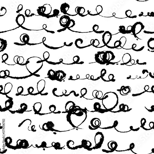 Inky Curly Lines Pattern on Blotting Paper
