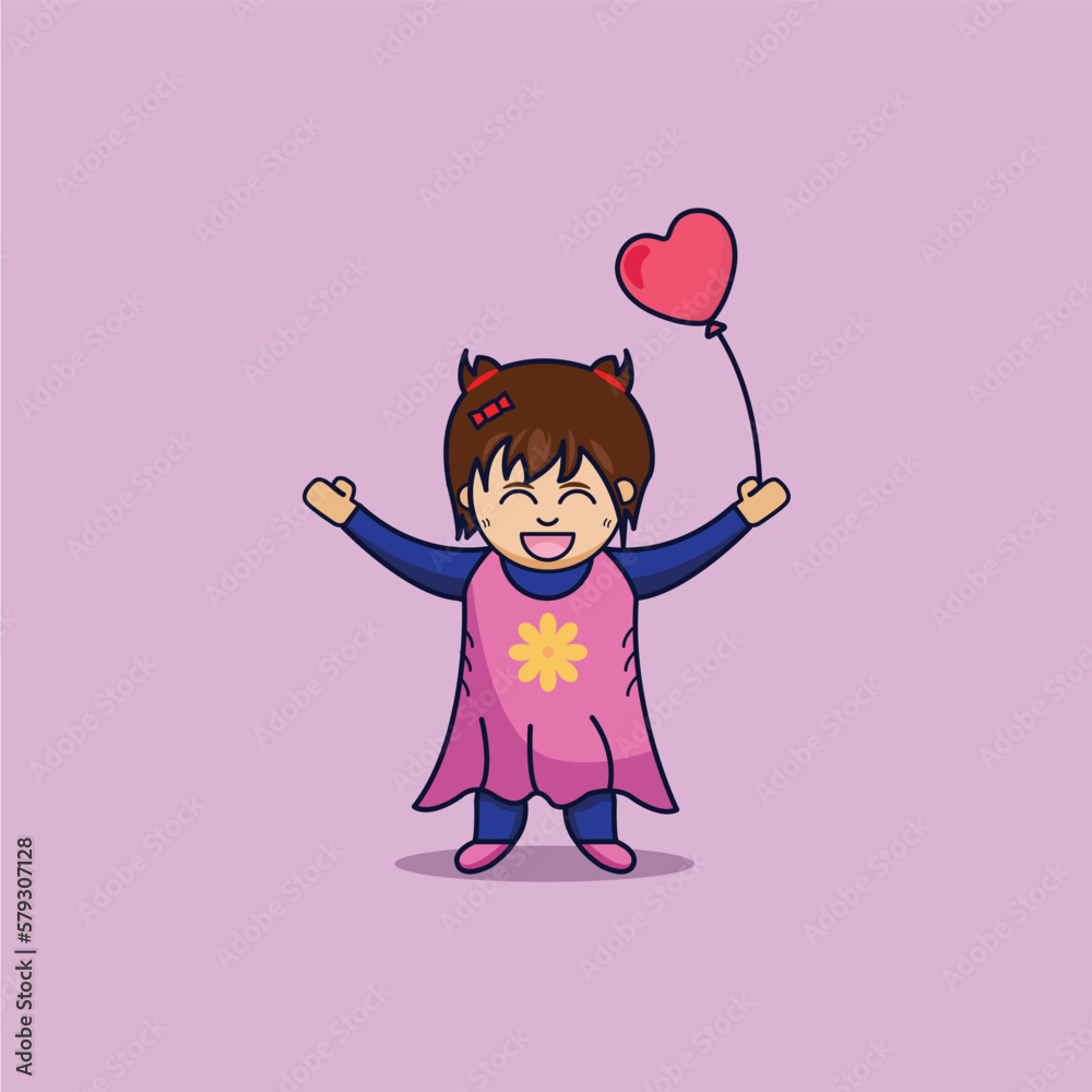 Obraz premium Illustration of a little girl