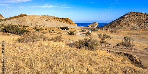 Dune of Mónsul, Beach of Mónsul, Cabo de Gata-Níjar Natural Park, UNESCO Biosphere Reserve, Hot Desert Climate Region, Almería, Andalucía, Spain, Europe