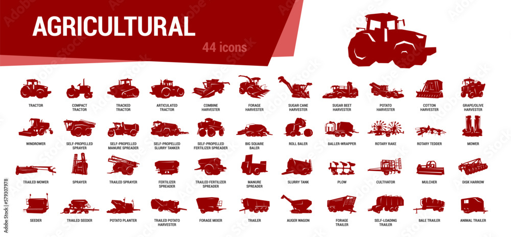 Obraz na plátně Agriculture icon set