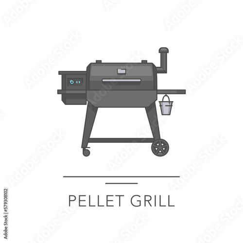 Pellet grill outline colorful icon. Vector illustration