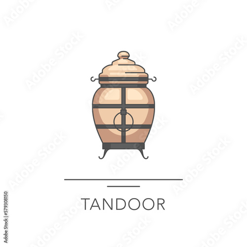 Tandoor outline colorful icon. Vector illustration