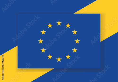 Vector Europian Union Flag. Country flag design. Flat vector flag.