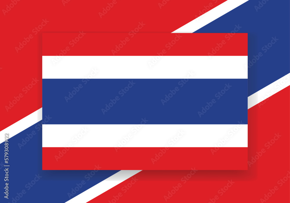 Fototapeta premium Vector Thailand Flag. Country flag design. Flat vector flag. Türkiye Flag Vector.