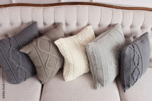 Soft comfortable stylish beautiful knitted pillows