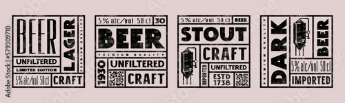 Set of template square label for craft beer