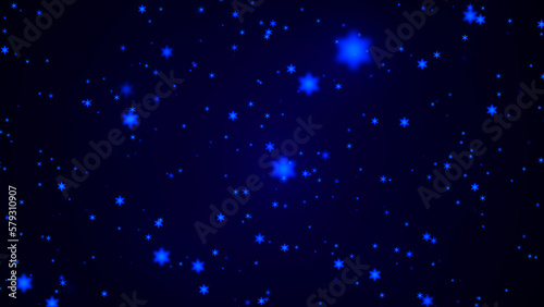 Abstract animated background. Animation of a Warm blue Stars Texture on dark Space. Twinkling starry night sky animation light effect. Cosmic blue purple gradient background. 3D rendering. © Viktor