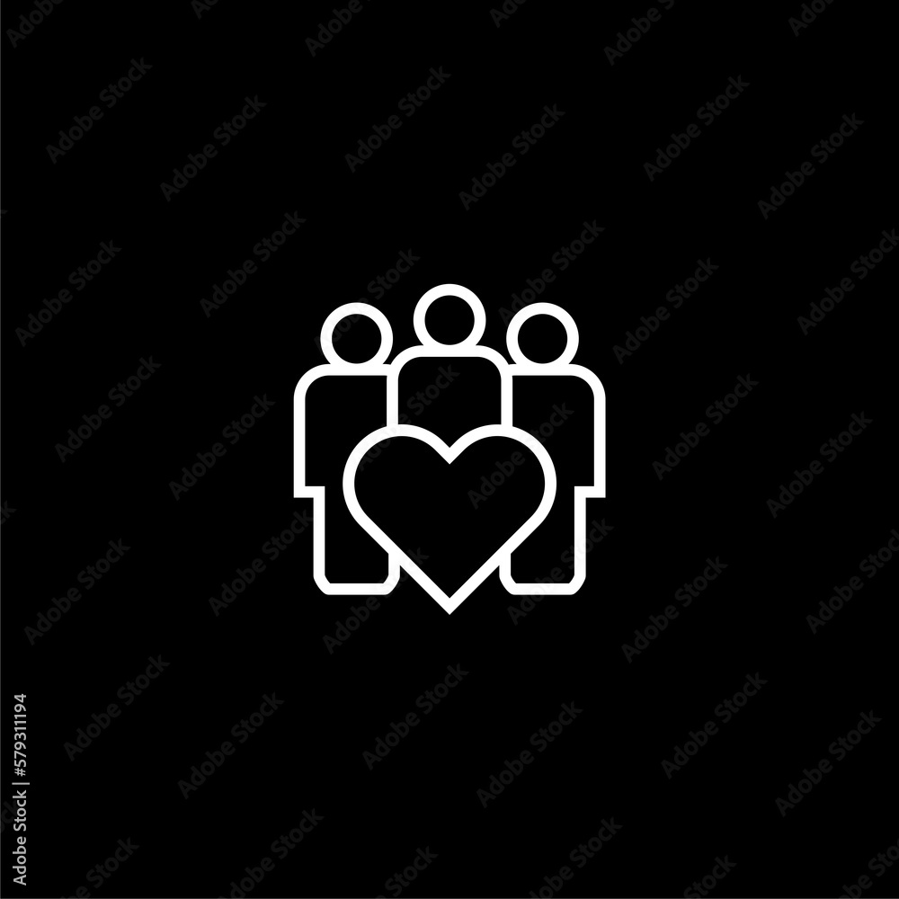 Community loop concept icon isolated on black background. Community loop concept icon isolated on black background.