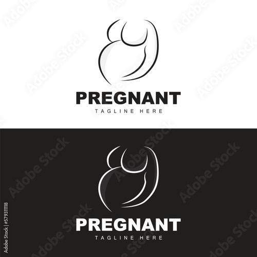 Pregnant Logo  Mom And Baby Health Care Design  Pregnant And Baby Medicine Brand Icon Vector