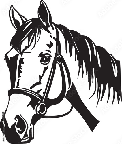 Horse head Vector illustration, on a white background, SVG