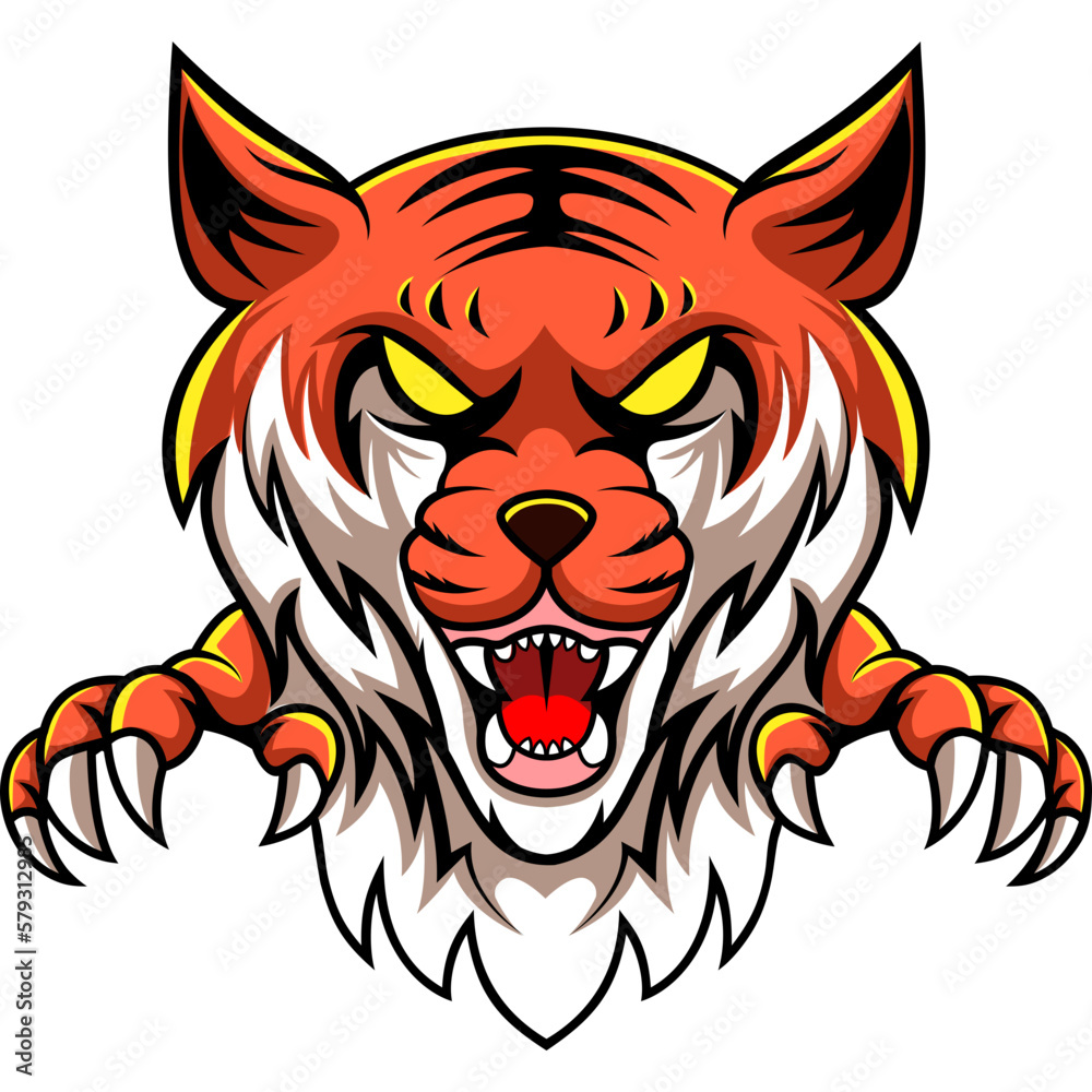 tiger animal character mascot sport team badge