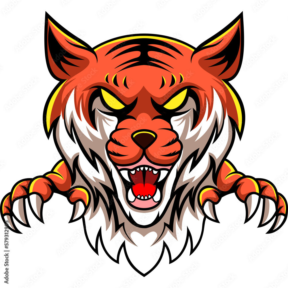 Fototapeta premium tiger animal character mascot sport team badge
